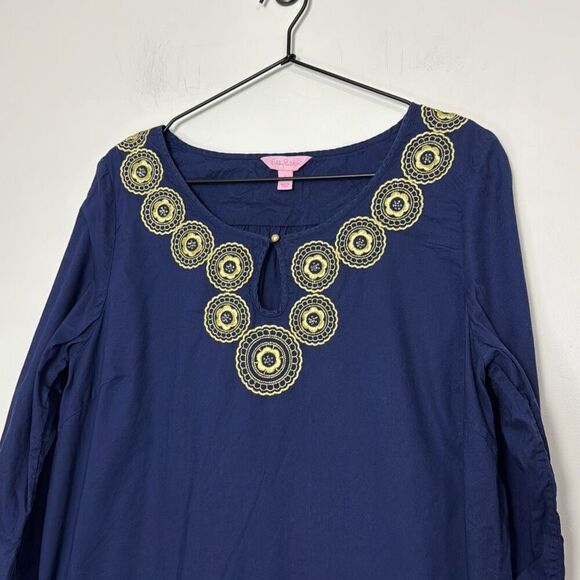 Lilly Pulitzer Mia Beach Tunic in True Navy L - Picture 2 of 6